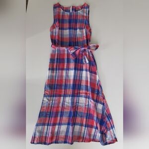 Joules Fionna Pink Check Print Tank Dress
